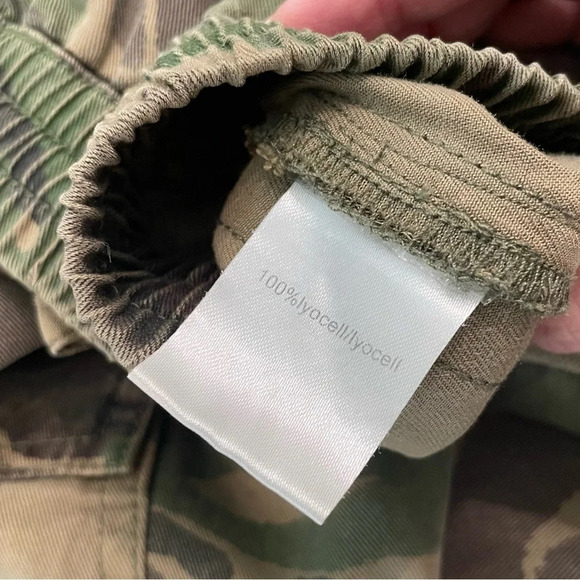 Pam & Gela Cropped Camo Cargo Jogger Army Green Pants Size P XS - Picture 5 of 6